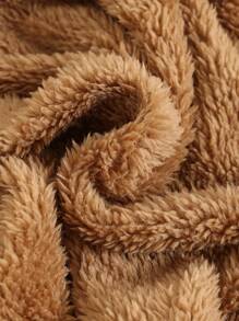 Cozy Pixies 2 件套男婴卡通熊图案 3D 耳朵连帽长袖套头衫和慢跑裤套装 - 棕色 - 查看 6