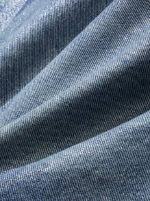 SHEIN Teenager Jungen Mode Lässig Vintage blau Heißsilber nostalgisches Design bequeme weite Jeans für Jungen Kostüme, Alltagskleidung und Herbst/Winter Teenager Jungen Kleidung - Blau - Übersicht 3