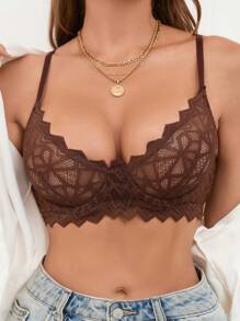 1 pieza Sujetador sexy sin aros ni relleno para mujer, lencería sexy