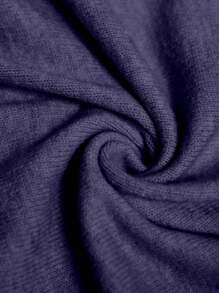 SHEIN Clasi Lässiger, eleganter Große Größen Pullover mit offenem Schulterausschnitt und weitem Kragen, Strickpullover für Herbst/Winter - Violett - Übersicht 7