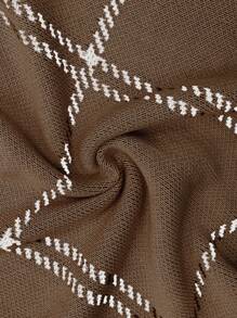 Elenzga Pull en tricot ample, élégant et décontracté à carreaux, automne/hiver, grande taille