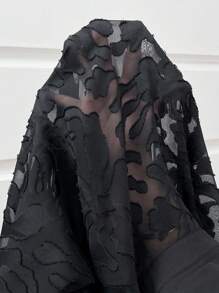 Rometta Đầm Maxi Dự Tiệc Họa Tiết Động Vật Cỡ Lớn, Ren Chắp Vá, Gợi Cảm, Trong Suốt, Trang Phục Mùa Thu Cho Nữ - màu đen - Xem 7