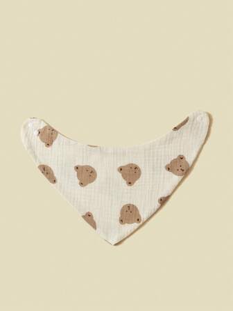 5pcs/Set Cotton Baby Bibs, Soft Gauze Triangle Drool Bandana