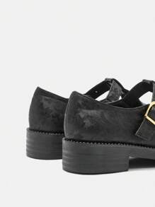 CUCCOO CURVES Zapatos oxford de mujer con suela gruesa y plataforma, puntera puntiaguda, de color negro sólido, de slip-on y cordones, aptos para todas las estaciones