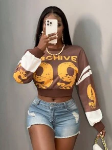 Slaydiva Nueva sudadera informal con estampado de letras para otoño, estilo callejero, adecuada para uso diario, Año Nuevo, Día de San Valentín