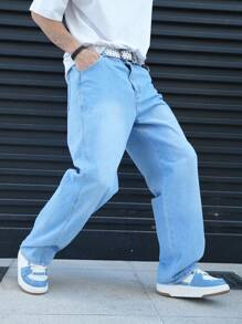 Manfinity Hypemode Men's Pocket Straight Loose Casual All-Match Jeans