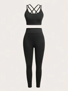 Easithlete 1 bộ Áo hoodie rút dây trơn kèm quần legging Bộ đồ thể thao Áo hoodie tập luyện cho nữ Bộ đồ tập luyện cho nữ - Nhiều màu - Xem 5