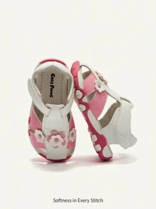 Cozy Pixies 1 par Sandalias deslizantes de niña de dos tonos, versátiles, retro, casuales y cómodas para el verano
