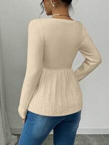 Elenzga 可爱款纯色收腰毛衣，秋冬休闲款