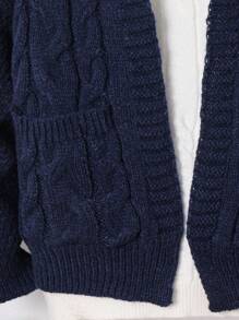 SHEIN 1 Stück Kleine Jungen Lässig College Komfortable Mode Einfach Praktisch Allround Weich Gemütlich Twist Textur Mit Griff Gemütlich Dick Warm Mit Kapuze Pullover Kinder Outfit Kleine Jungen Kleidung SchulKleine Jungen Set Kleine Jungen Outfit Familienpassende Outfits Geeignet für Geburtstagsfeier Geeignet für den Alltag Geeignet für Schule Geeignet für Reisen Geeignet für Sport Geeignet für Herbst und Winter