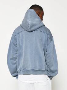 SUMWON 水洗效果全拉链运动连帽衫柔软法式毛圈棉混纺休闲运动健身家居服必备冬秋季运动衫