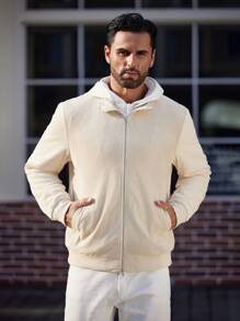 Manfinity Homme Chaqueta casual de manga larga con parches para hombre, chaqueta ligera y abrigada para salir en otoño, regalo para amigos, esposo o novio