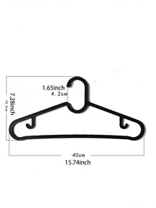 SHEIN 10个40厘米黑色塑料衣架衣柜收纳轻便节省空间晾衣架适用于外套T恤衬衫裙子内衣家居必需品防滑耐用坚固