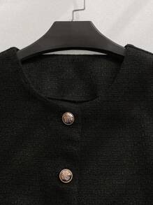 Franclia Plus Size Women Fashion Elegant Simple Design Buttoned Patch Pocket Coat Fall Winter Cloth For Women Autumn