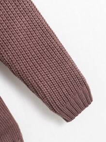 Tween Boy Textured Panel Pockets Knit Cardigan, Warm For Autumn/Winter