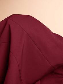 SHEIN BAE Plus Size 2pcs Elegant Daily Commuting Women's Red Boat Neck Sleeveless Vest And Wide-Leg Trousers Business Commuting Two-Piece Suits Women Set