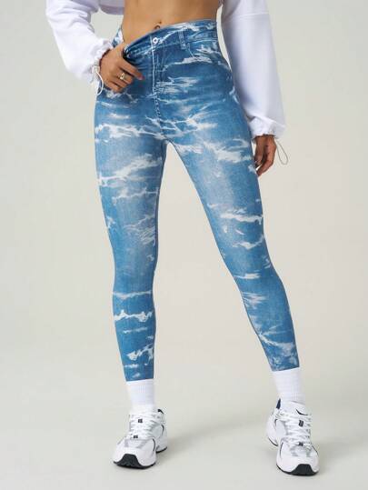 Core Rhythm Women's Fashionable Elastic Seamless Jegging Look Sports Leggings