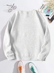 INAWLY 圣诞节这是最美好的时光主题图案印花女式长袖圆领休闲运动衫，秋冬