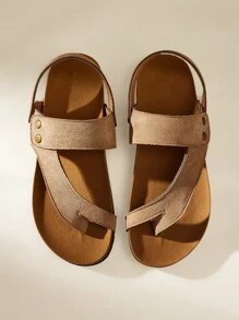 Solecia Giày sandal đế bằng hở mũi màu nâu có dây buộc dành cho nữ, trang phục đi nghỉ thoải mái, mùa xuân/hè - màu nâu - Xem 4