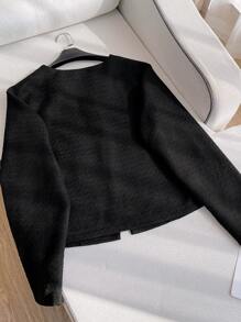 Franclia Plus Size Women Fashion Elegant Simple Design Buttoned Patch Pocket Coat Fall Winter Cloth For Women Autumn