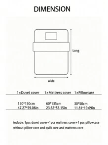 Cartoon Dinosaur Print Soft And Comfortable Baby Bedding Set (Including Pillowcase) Love Valentine - Navy Blue - View 3