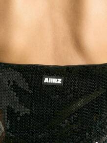 AiiRZ Rave Sequins Cowl Neck Spaghetti Strap Cami Top