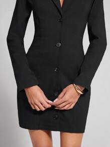 COSMINA 1 bucată rochie neagră cu pulover fără spate, toamnă/iarnă - Negru - Vizualizare 4