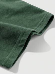 Manfinity EMRG Casual Men's Minimalist Slogan Printed Short Sleeve T-Shirt - Dark Green - View 4
