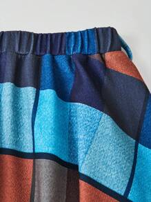 SHEIN 2pcs College Style Ribbed Knit Top & Plaid Mini Skirt Set For Girls - Multicolor - View 7