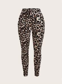 Slaydiva 3 件套休闲纯色豹纹打底裤，秋冬 - 彩色 - 查看 4