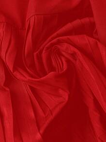 Chiquease Koszula w swobodnym jednolitym kolorze z kołnierzykiem i falbaniastym brzegiem na ubrania noworoczne