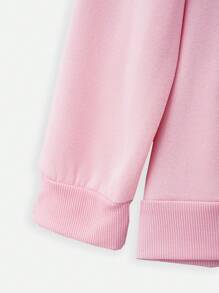 SHEIN LUNE Women Regular Fit Christmas Leopard Print Sweatshirt - Pink - View 4