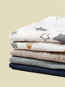 5 piezas de baberos para bebé, toallas cuadradas de algodón suave y transpirable con estampado de dinosaurios, para niños bebés