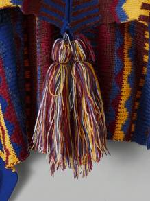 Flirla Cárdigan de punto con volantes de estilo bohemio y diseño de envoltura, talla grande