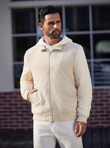 Manfinity Homme Chaqueta casual de manga larga con parches para hombre, chaqueta ligera y abrigada para salir en otoño, regalo para amigos, esposo o novio