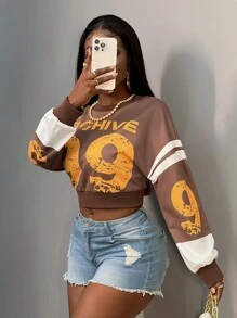 Slaydiva Nueva sudadera informal con estampado de letras para otoño, estilo callejero, adecuada para uso diario, Año Nuevo, Día de San Valentín