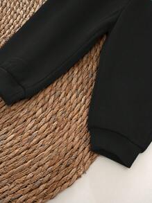 Cozy Pixies 2 Stücke/Set Baby Jungen Kontrast Farbe Flicken Gestrickt Weicher Rundhals Langarm Pullover & Jogginghose Set - Schwarz und Weiss - Übersicht 12