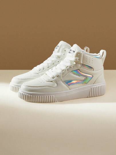 CUCCOO EASI Zapatillas deportivas transpirables para mujer de talla grande, cómodas zapatillas altas casuales para estudiantes con vibra de Año Nuevo, Otoño e Invierno