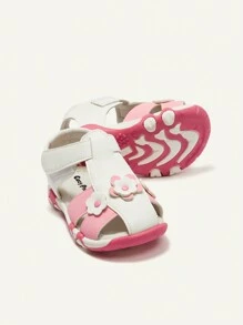 Cozy Pixies 1 par Sandalias deslizantes de niña de dos tonos, versátiles, retro, casuales y cómodas para el verano