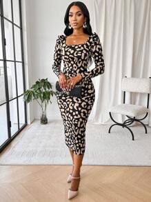 SHEIN Lady Spring, Summer, Autumn And Winter Elegant Office Party New Year Ladies Dresses