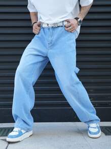 Manfinity Hypemode Men's Pocket Straight Loose Casual All-Match Jeans