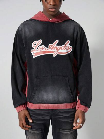 Street Life ملابس علوية جينز مغسول للرجال مع طباعة حرفية