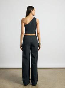 AiiRZ Conjunto de chaleco asimétrico y pantalón de tiro bajo