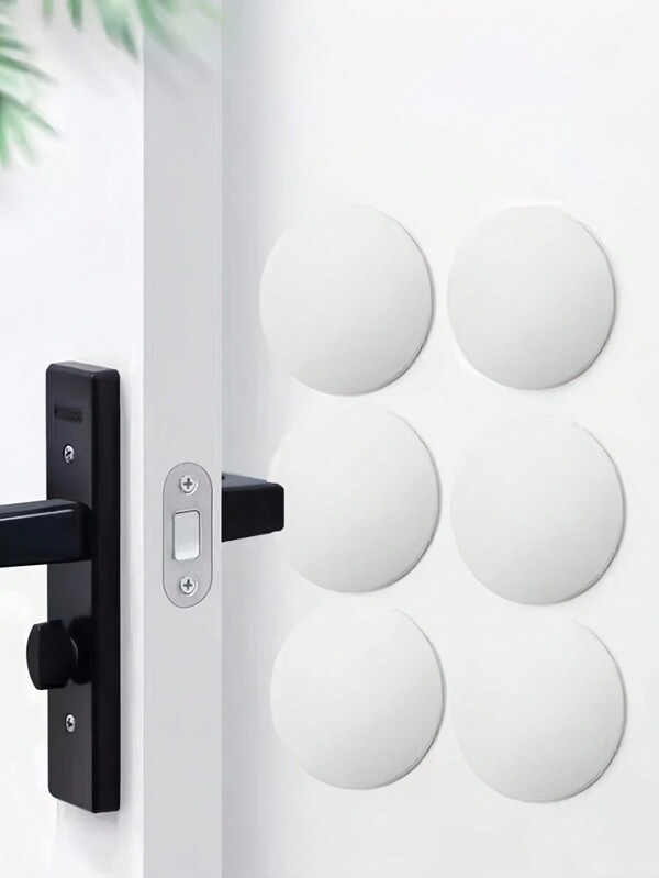 6PCS Round Silicone Furniture Protectors - Soft Bumper Pads For Wall & Door Corner Guards, Baby Proofing, Anti-Collision Stickers (White) Home Accessories
