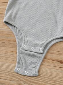 SHEIN 3 piezas Conjunto de ranaper con pies elástico de manga larga con diseño de oso de dibujos animados para bebé recién nacido niño/niña, adecuado para otoño e invierno