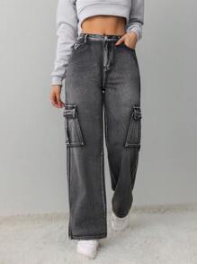 SHEIN Tall Women's Jeans Red Skinny Stretch Slit Jeans Back To School Camo Jeans Y2k Jeans Straight Leg Jeans Women Jeans Fall Women Clothes Baggy Women Jeans Cargo Women Pants