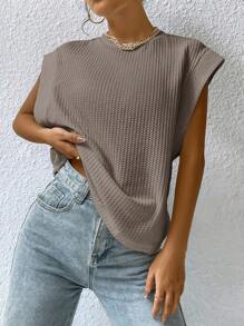 SHEIN Essnce Camiseta sin mangas de tirantes anchos en unicolor casual de verano