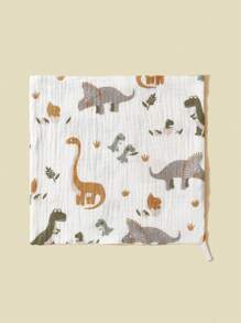 5 piezas de baberos para bebé, toallas cuadradas de algodón suave y transpirable con estampado de dinosaurios, para niños bebés