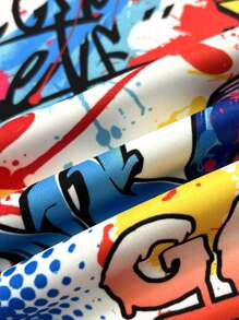 SHEIN 2 件套青少年男孩宽松休闲字母印花连帽衫和运动裤套装 - 彩色 - 查看 3