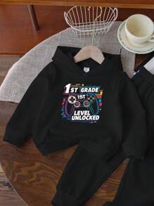 Young Boy Video Game 1st Grade Sweatshirt - Black - View 2